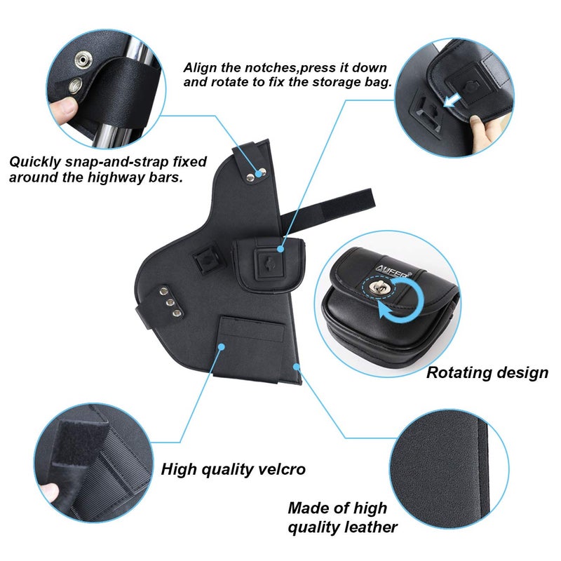 AUFER Motorcycle Highway Crash Bars Cover Soft Lowers Chaps Leg Warmer Bag Lower Wind Deflectors Engine Guard Bag Cover Compatible with for Indian Chief Chieftain Road Master Springfield 2014-Up - Image 4